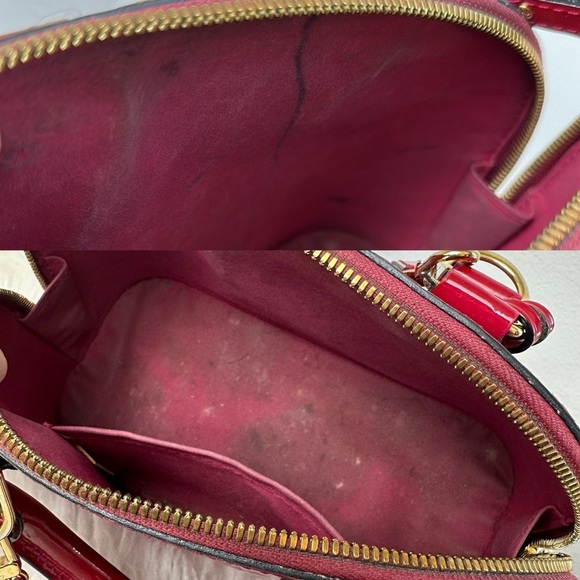 💯Authentic Louis Vuitton Alma BB bag in red monogram vernis leather🍀 - Picture 9 of 14